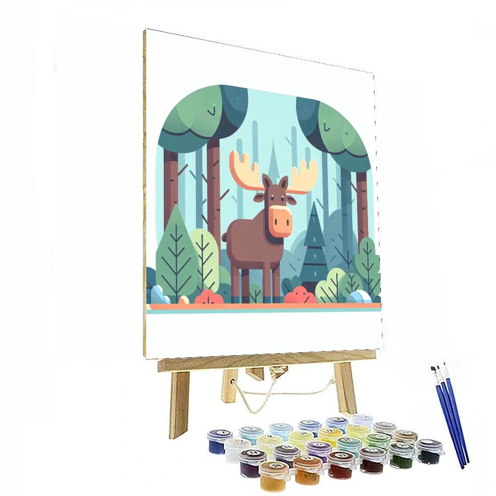 Friendly Moose Woodland Numbered Painting Kits