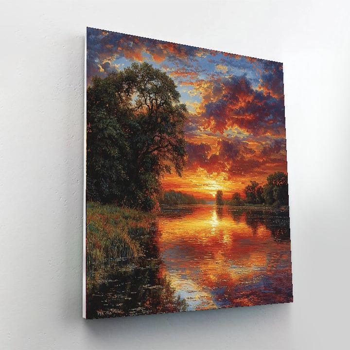 J.M.W. Turner Inspired Calming Sunset  Number Painting