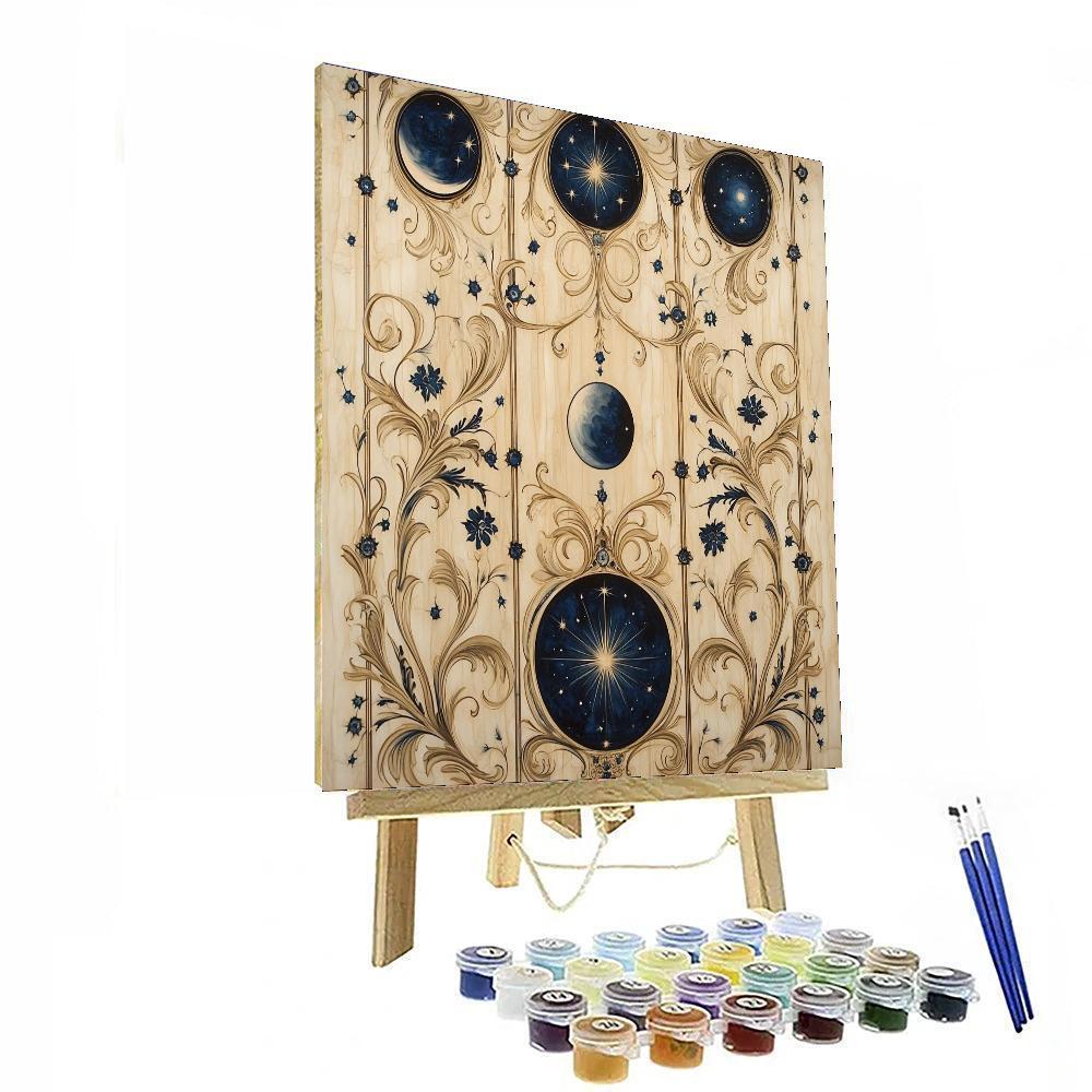 Alphonse Mucha Inspired Harmony Of Celestial Patterns  Paint By Number