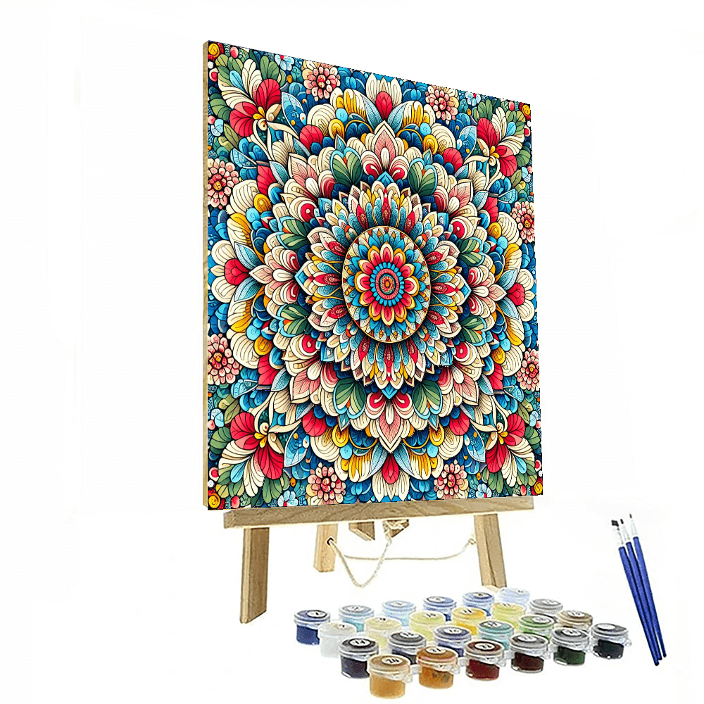 Ethereal Flower Mandala Paint By Numbers Art