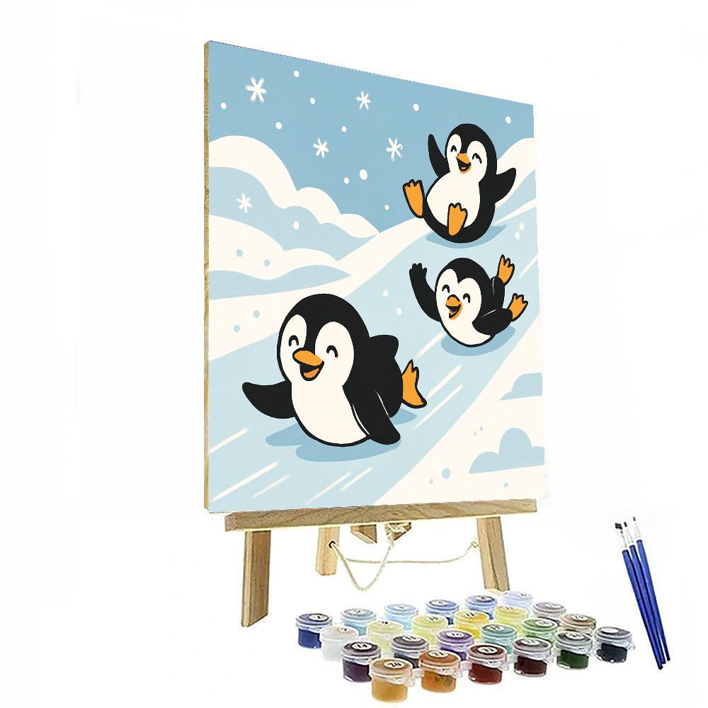 Lively Penguins Paint By Color