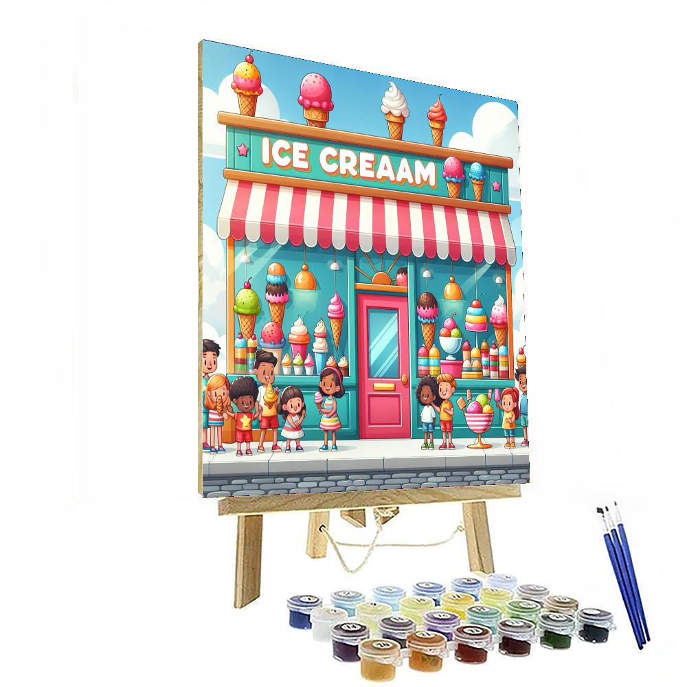Lovely Ice Cream Wonderland Painting By Numbers Kit