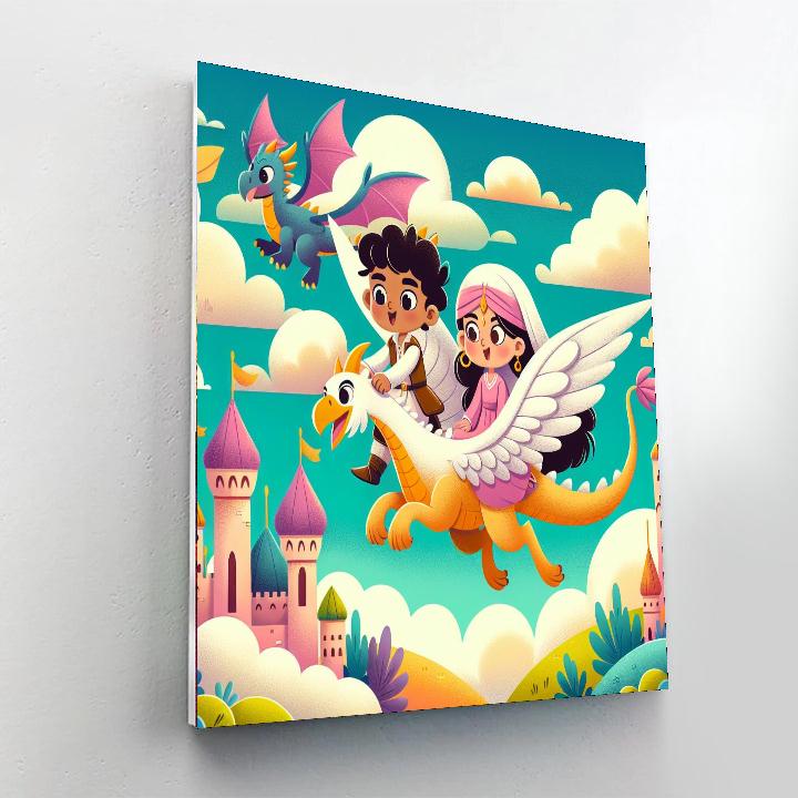 Fairytale Flight Number Painting