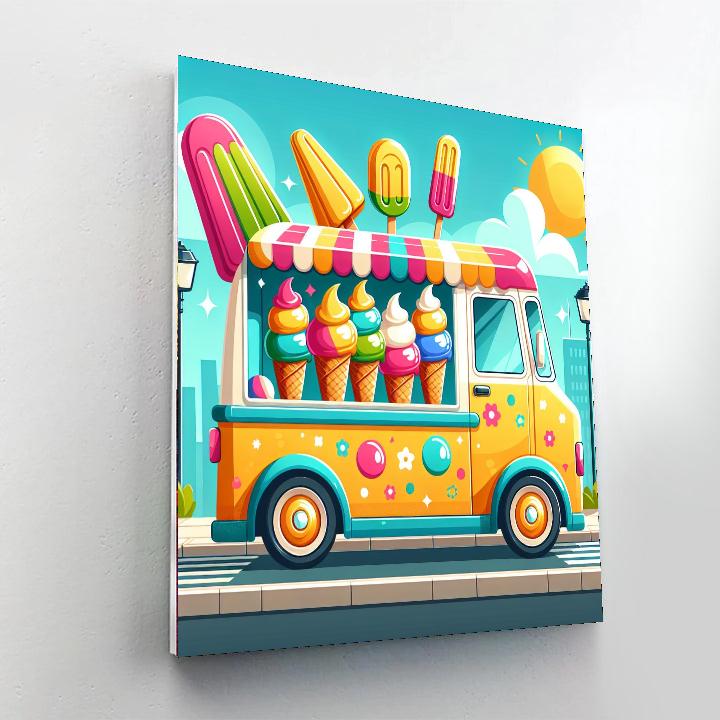 Ice Cream Truck Delight DIY Paint By Numbers