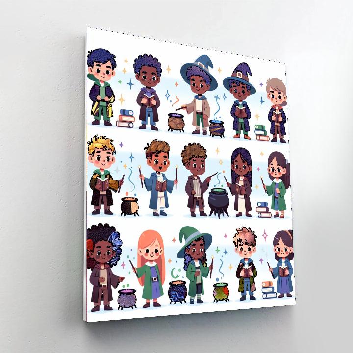 Magical Wizard's School DIY Paint By Numbers