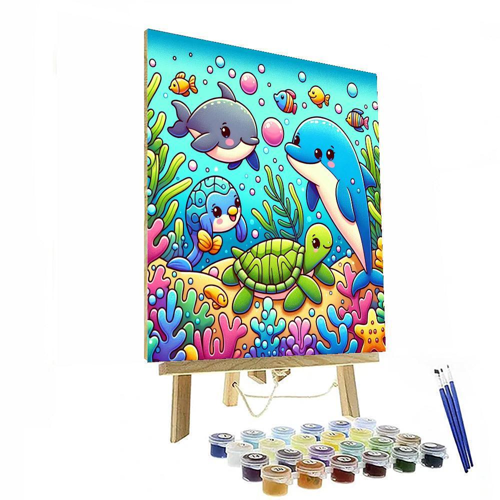 Cheerful Underwater Adventure Painting By Numbers Kit