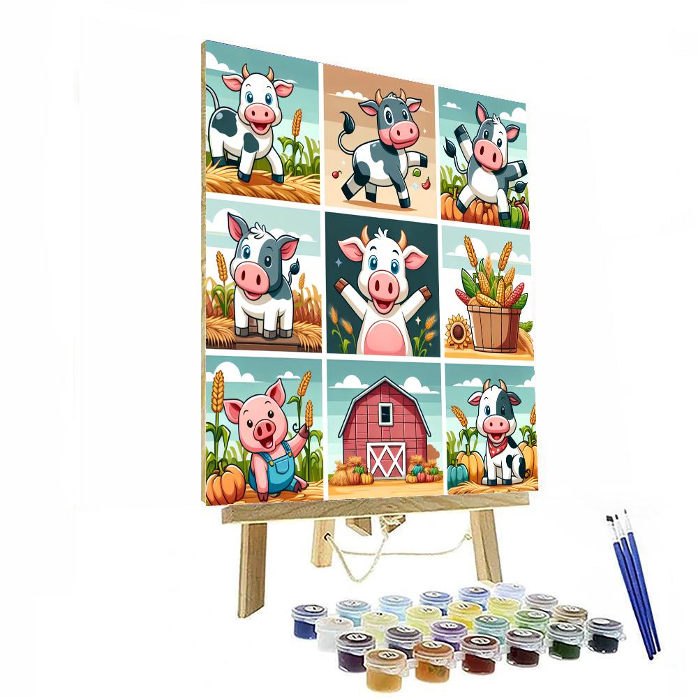 Happy Harvest With Barnyard Buddies Paint By Numbers Kits