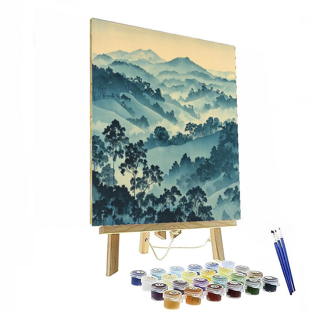 Utagawa Hiroshige Inspired Mystic Fog  Paint By Numbers Art