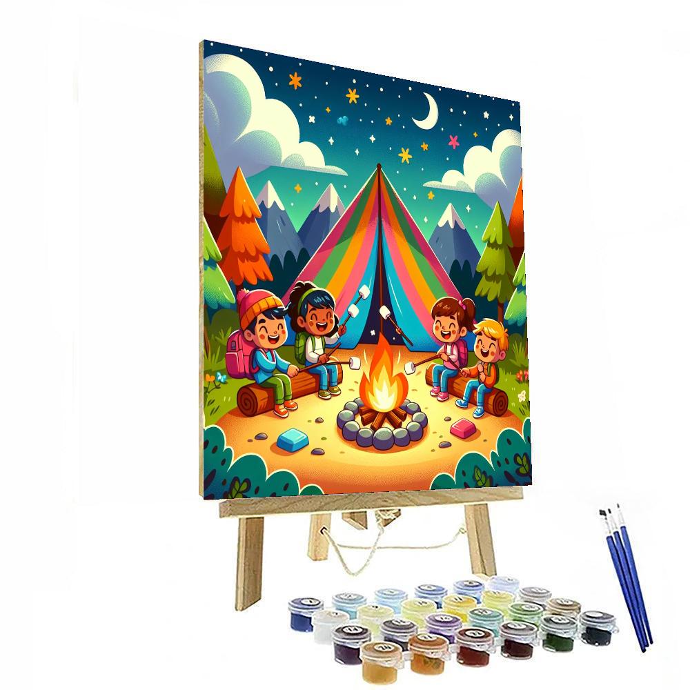 Adventurous Camping Scene Paint By Number