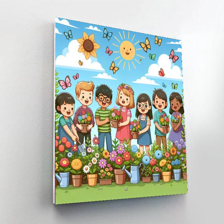 Joyful Flower Garden Paint By Numbers
