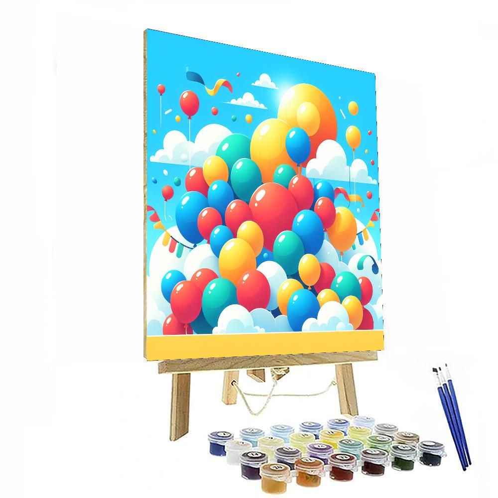Bubbly Celebration With Balloons Numbered Painting Kits