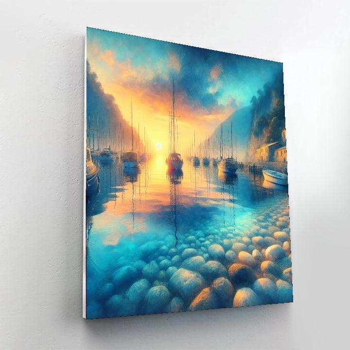 Sunset Harbor View DIY Paint By Numbers