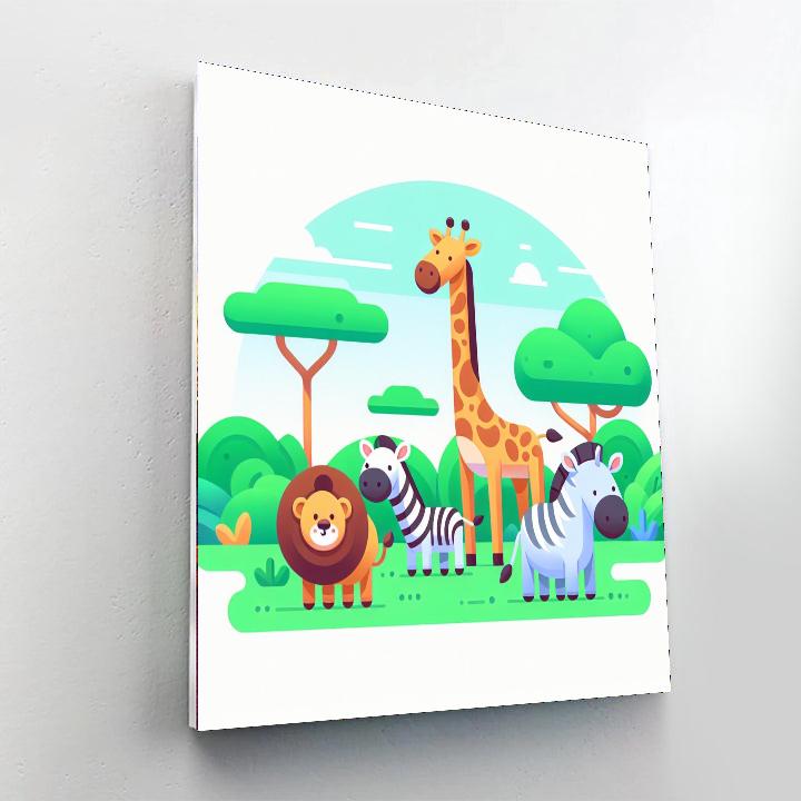 Zany Zoo Safari Numbered Painting Kits