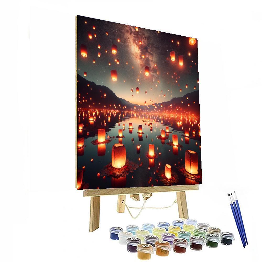 Mystical Lantern Festival Night Paint By Color