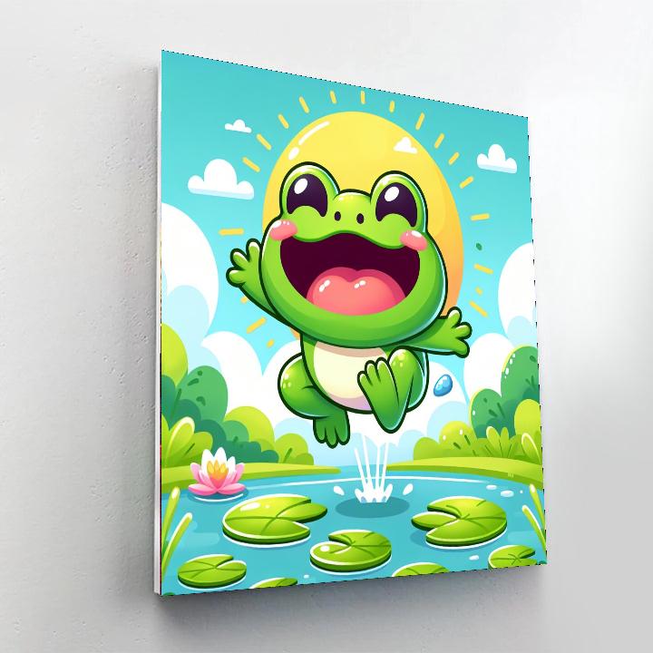 Funny Frog Jumping Numbered Painting Kits