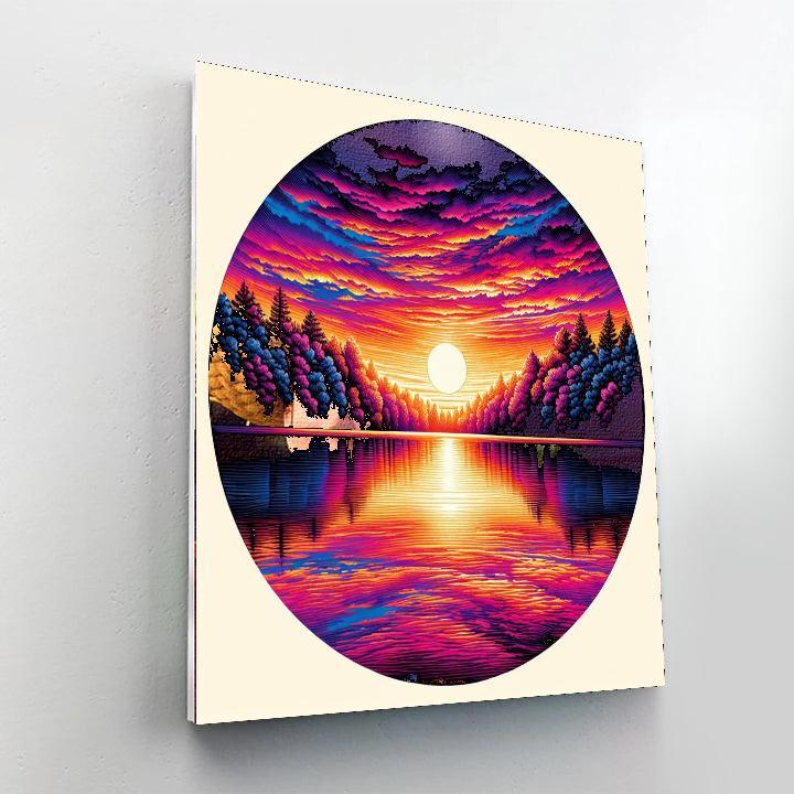 Enchanting Sunset Over Lake Paint By Number