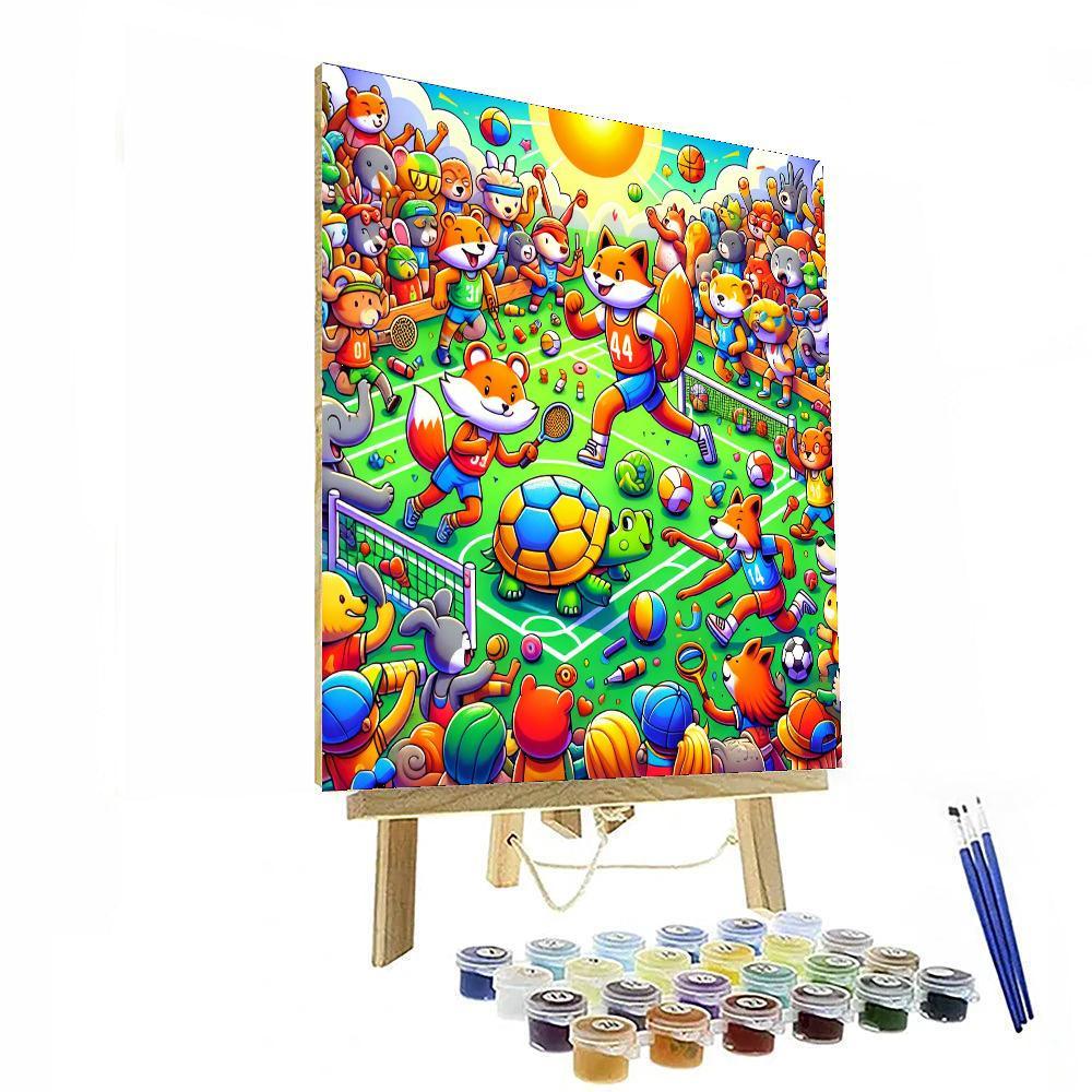 Sporty Animal Games Number Painting