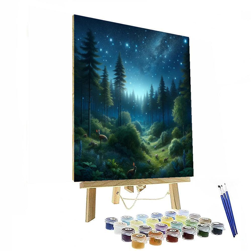 Mystical Nighttime Forest Paint By Number