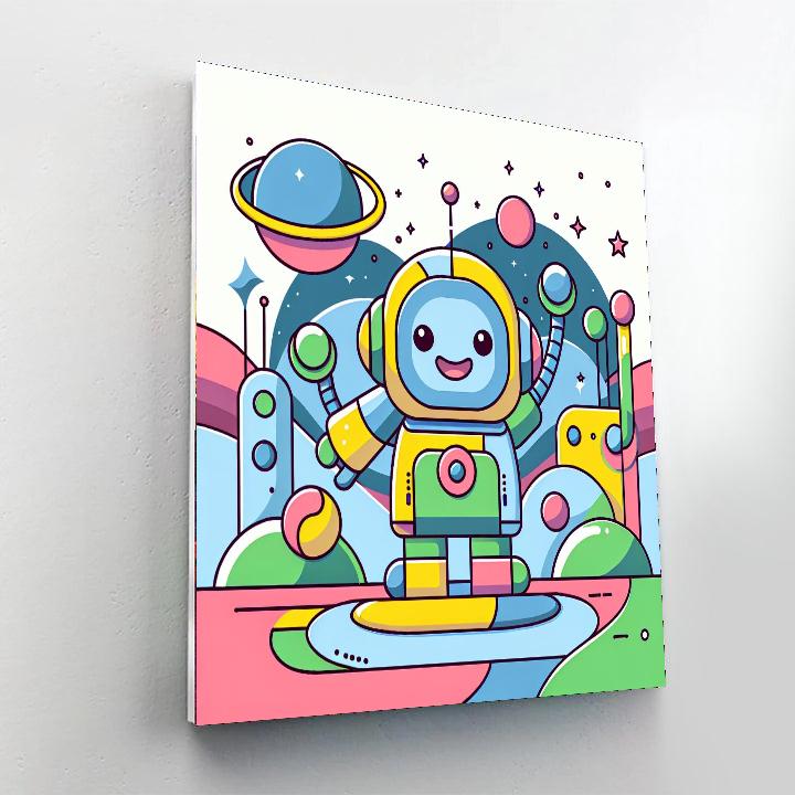 Daring Adventure Robot Paint By Numbers Art