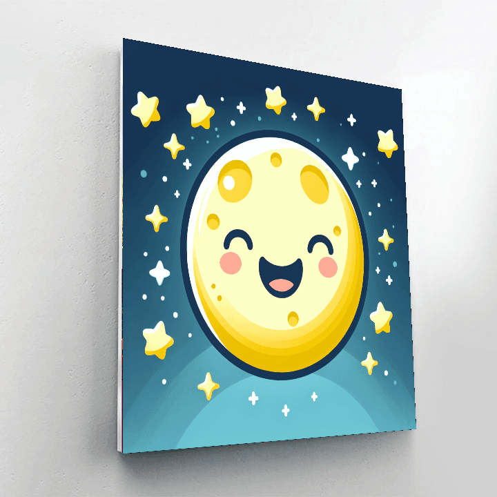 Joyful Moon And Stars Paint By Numbers