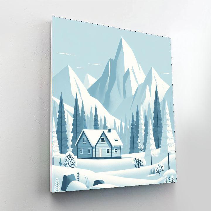 Nordic Winter Retreat Number Painting