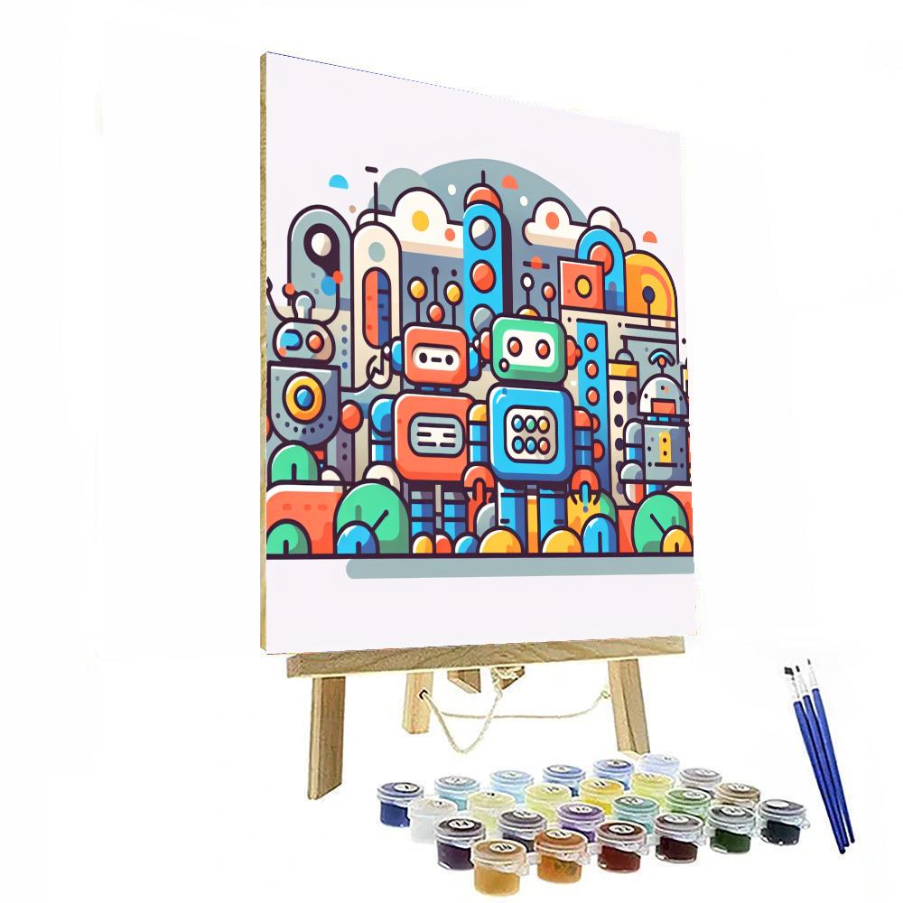 Futuristic Robot Land Paint By Numbers Kits