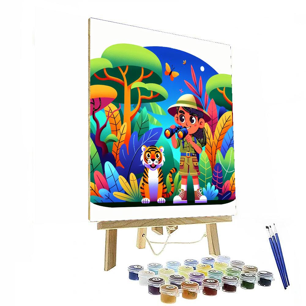 Safari Jungle Rescue Painting Number Kit