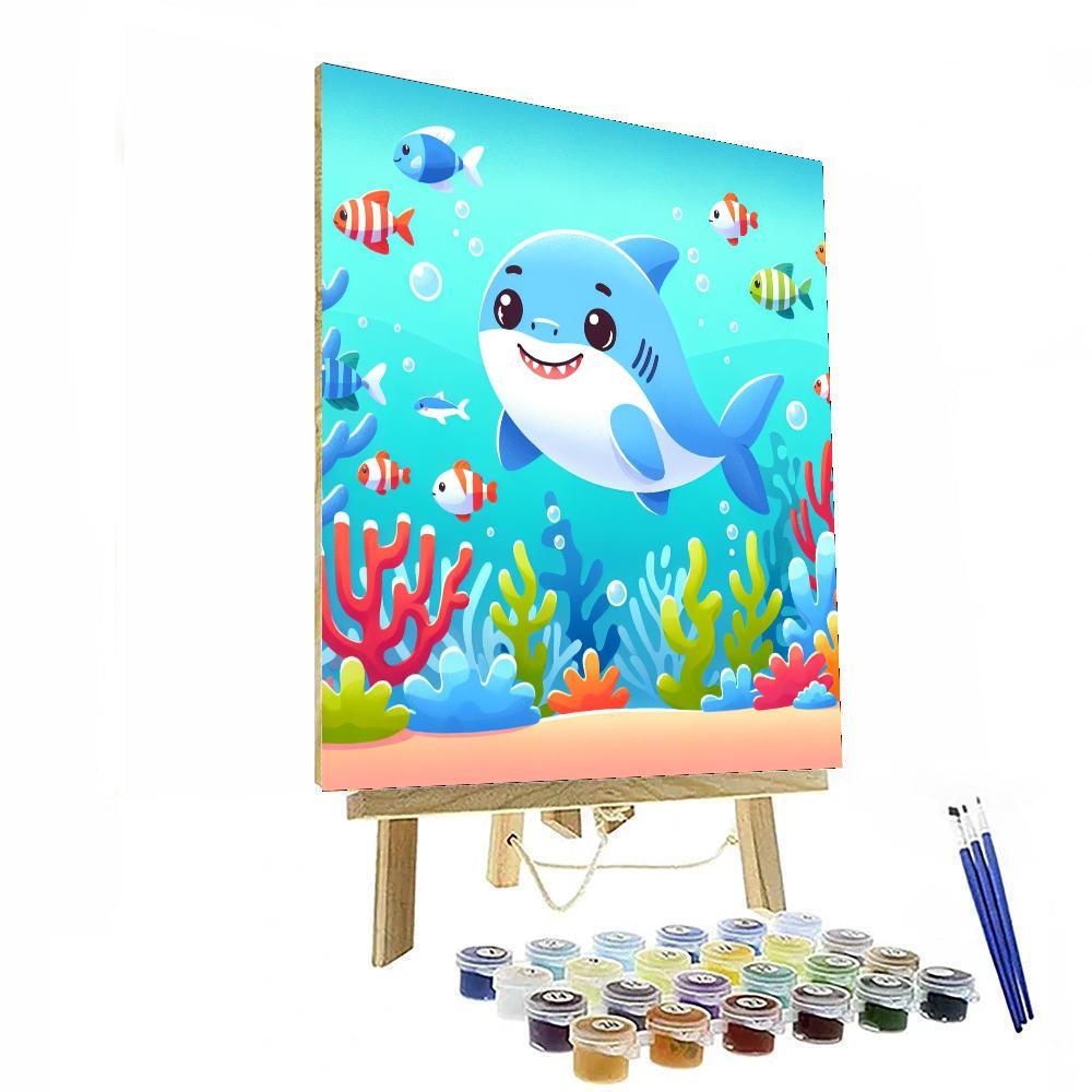 Curious Baby Shark Paint By Numbers Art