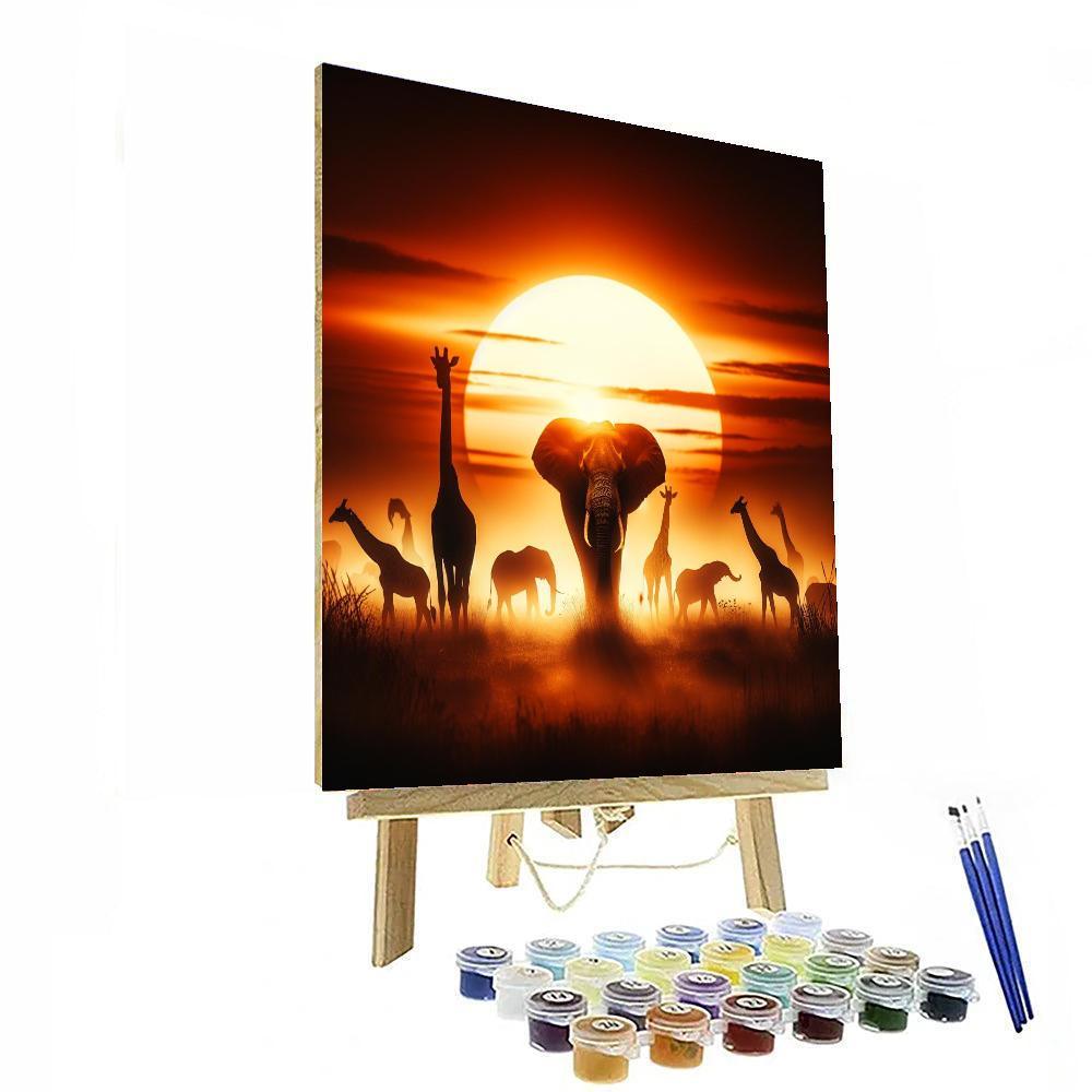 Safari Adventure At Dawn Painting By Numbers Kit
