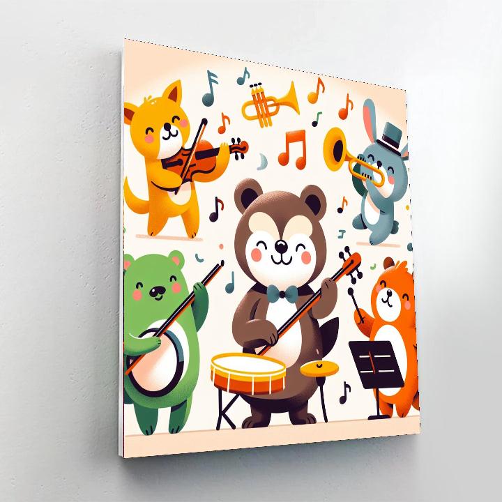 Animal Orchestra Delight Painting By Numbers Kit