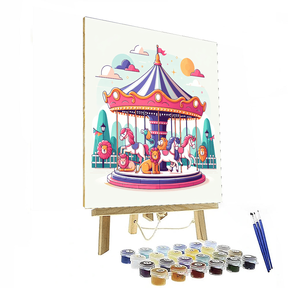 Charming Carousel Ride Painting By Numbers Kit