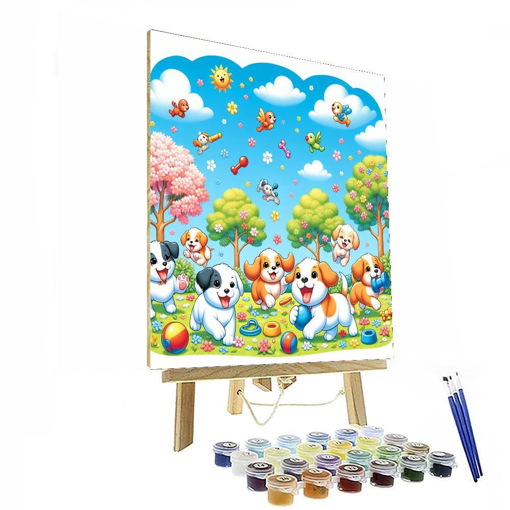 Puppy Paradise Party Paint By Color