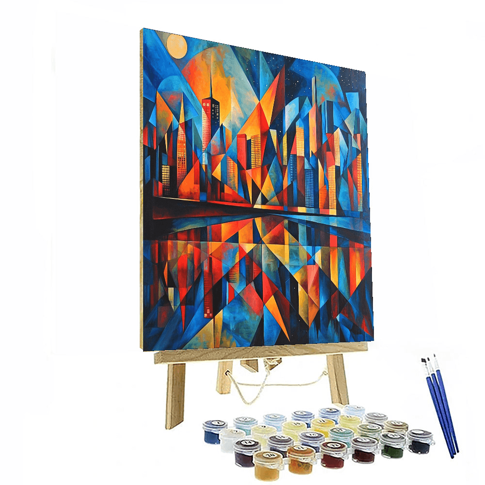 Pablo Picasso Inspired Cubist Cityscape Reflections  Paint By Numbers