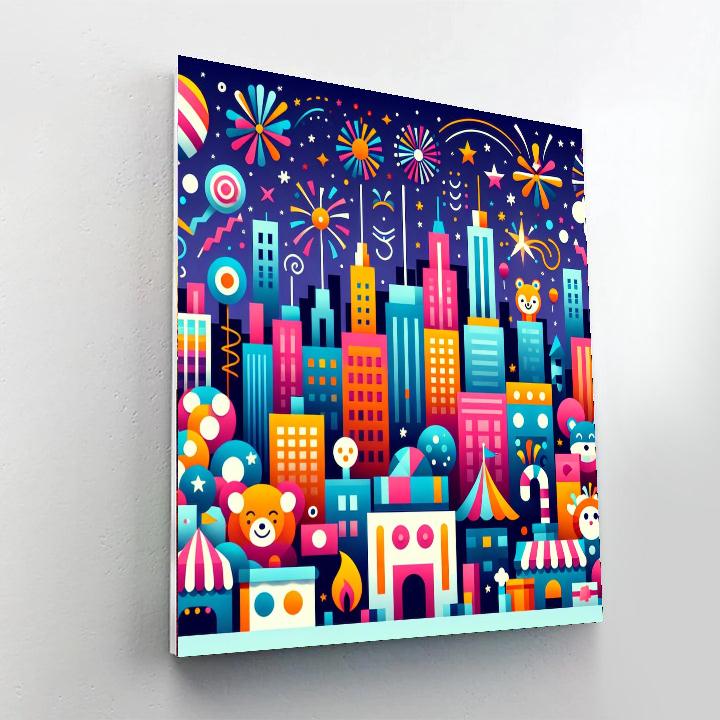Cityscape Celebration Paint By Color