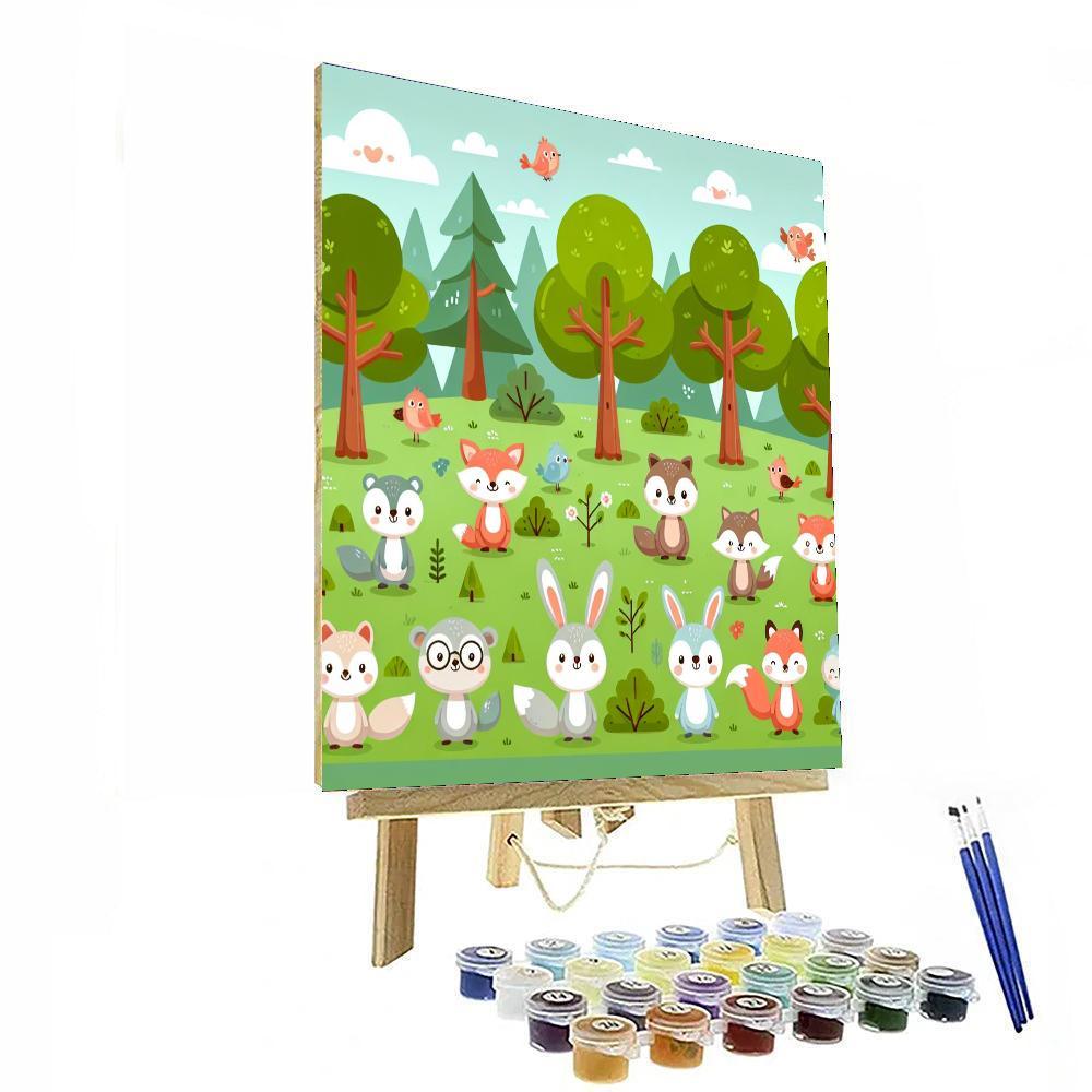 Forest Creatures' Gathering Paint By Numbers Kits