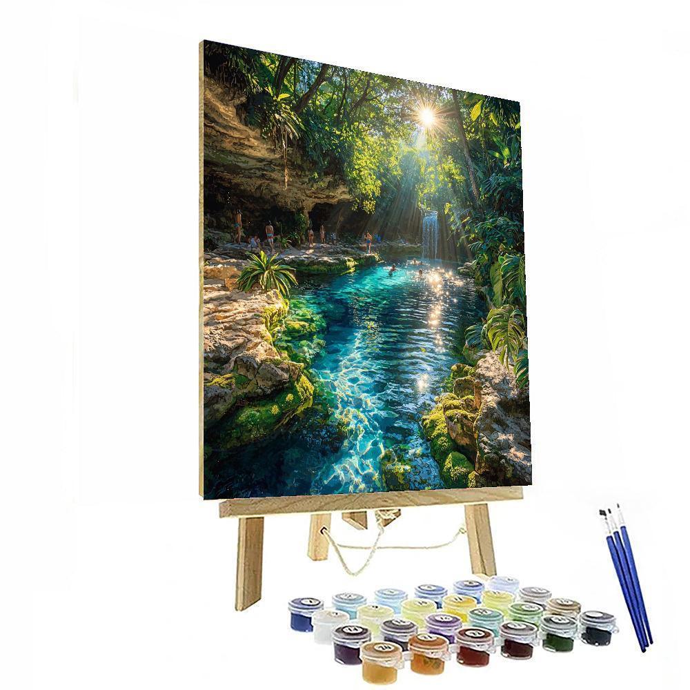Riviera Maya Cenotes Painting Number Kit