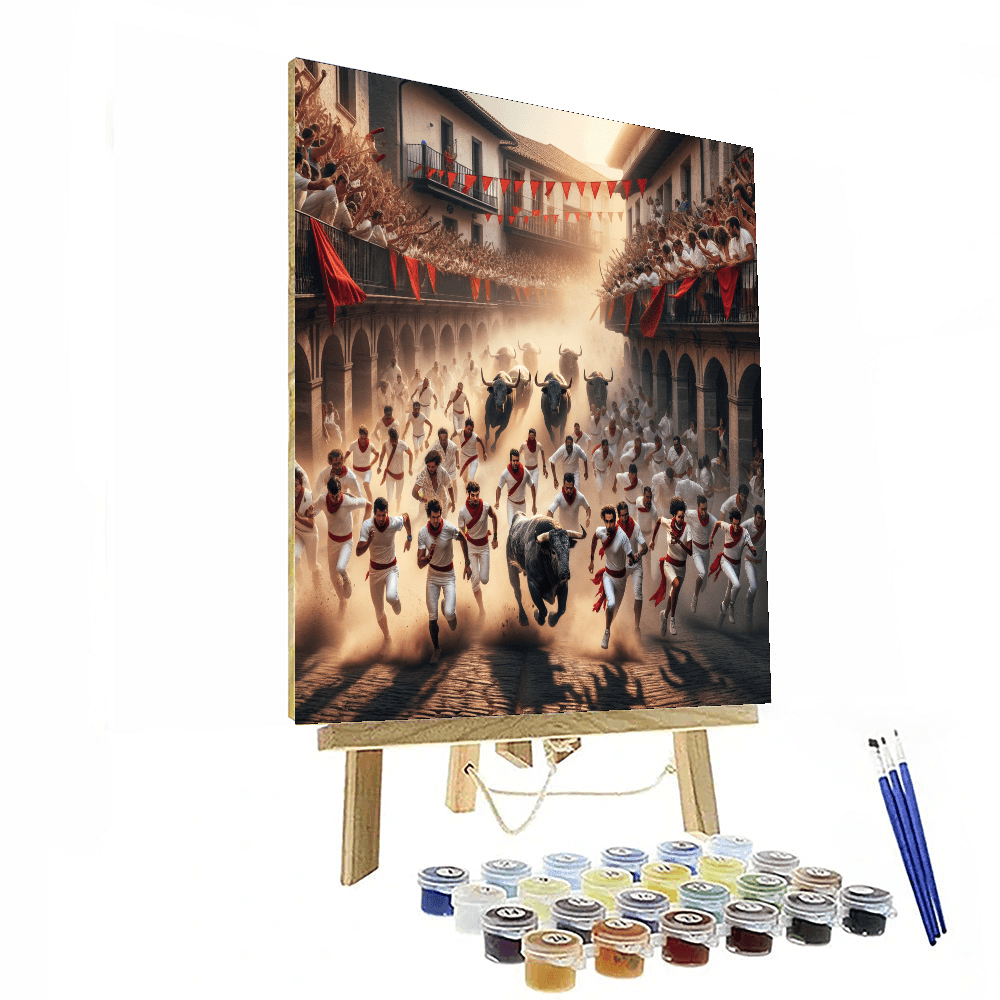 The Running Of The Bulls - Spain Paint By Color