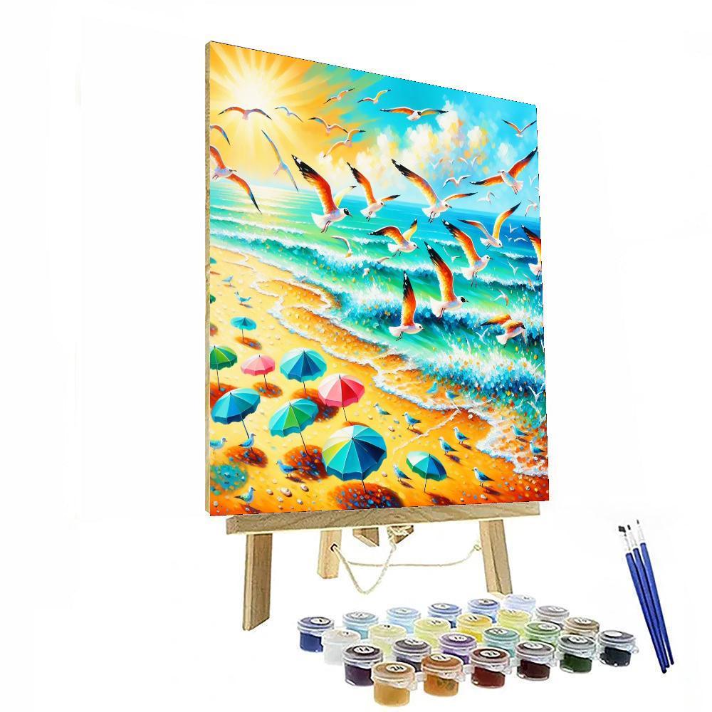 Playful Coastal Paradise Paint By Numbers Art