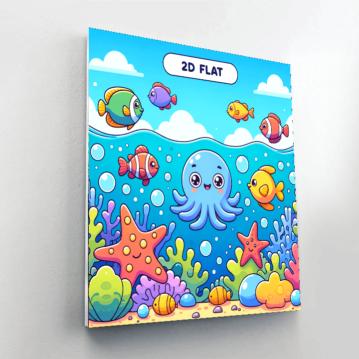 Underwater Exploration With Cheerful Fish Paint By Color
