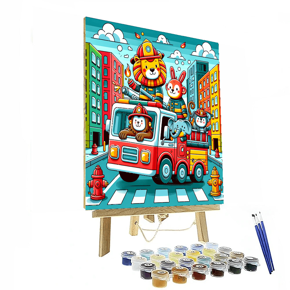Friendly Fire Truck Crew Painting Number Kit