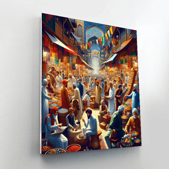 Vibrant Bazaar Delight Painting By Numbers Kit