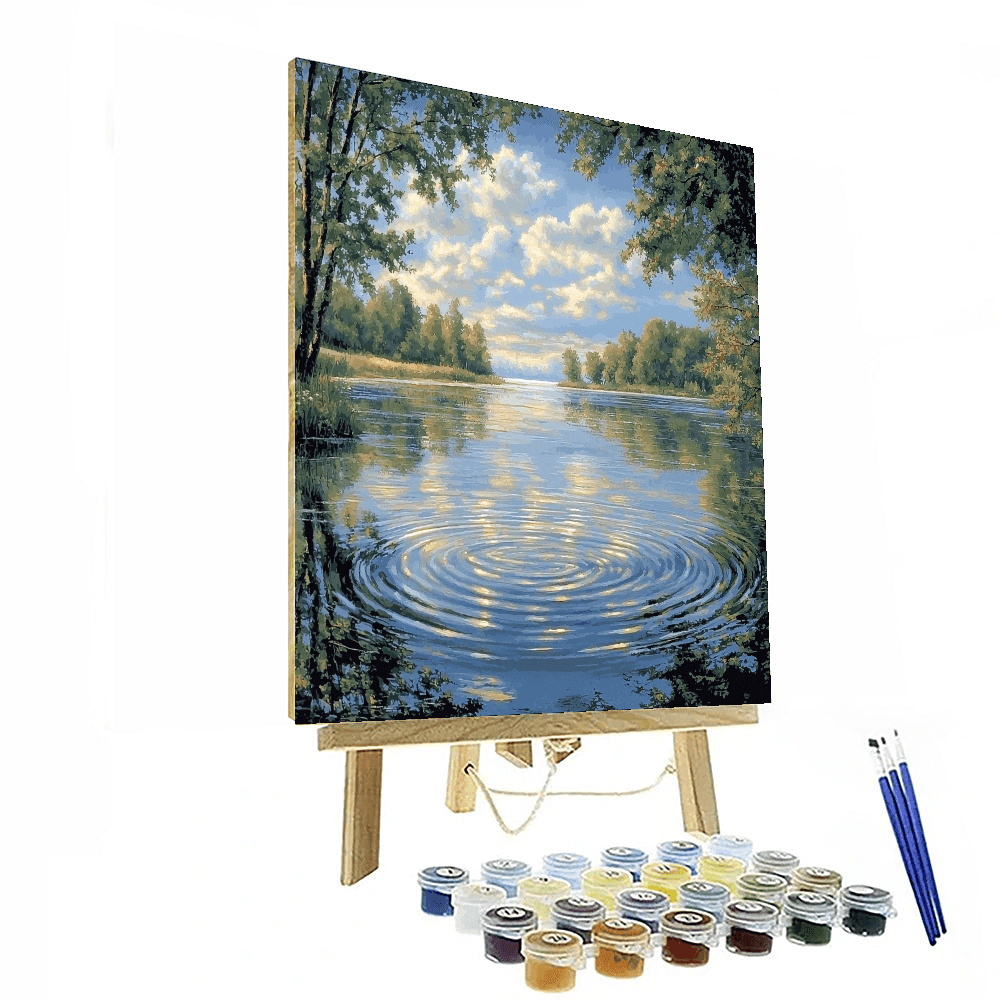 Thomas Kinkade Inspired Reflecting Tranquility  Paint By Numbers