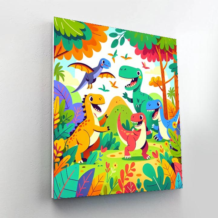 Dino Adventures In The Jungle Numbered Painting Kits