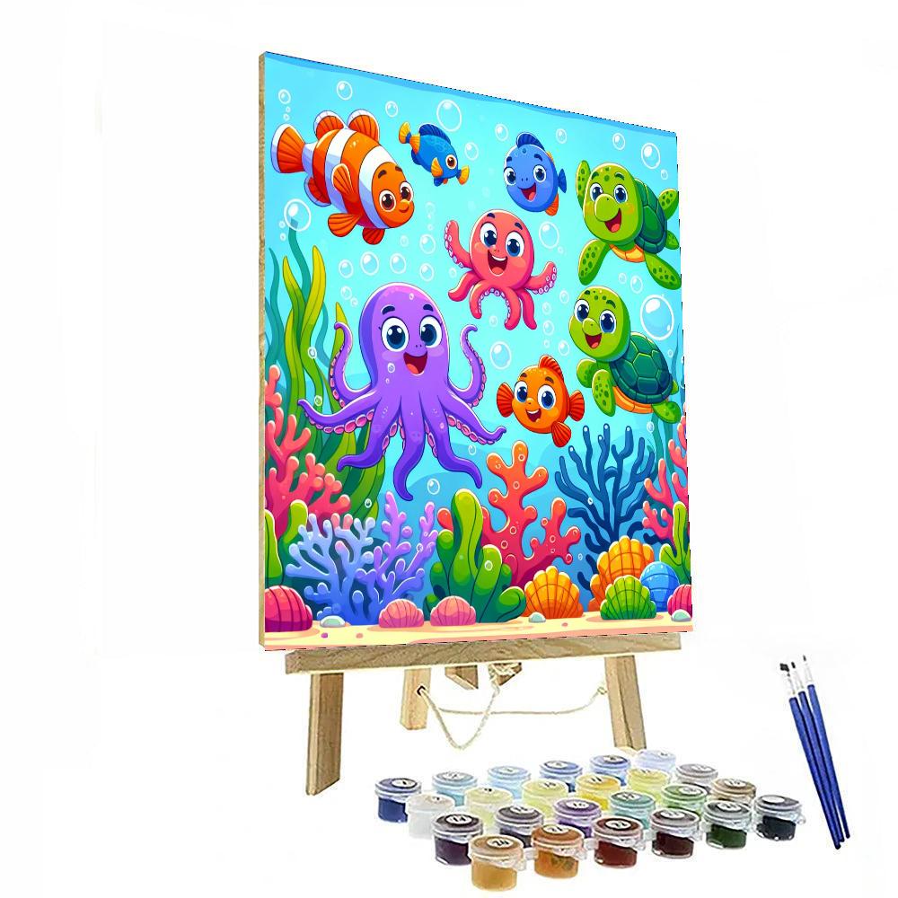 Bubbly Ocean Life Number Painting