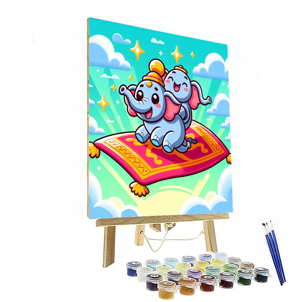 Magic Carpet Ride With Whimsical Elephants Paint By Numbers Kits