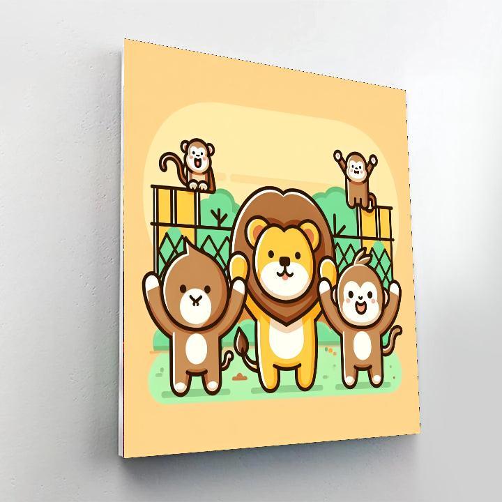 Zoo Animal Celebration Painting Number Kit