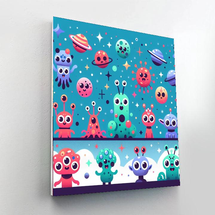 Cute Space Creatures Painting By Numbers Kit