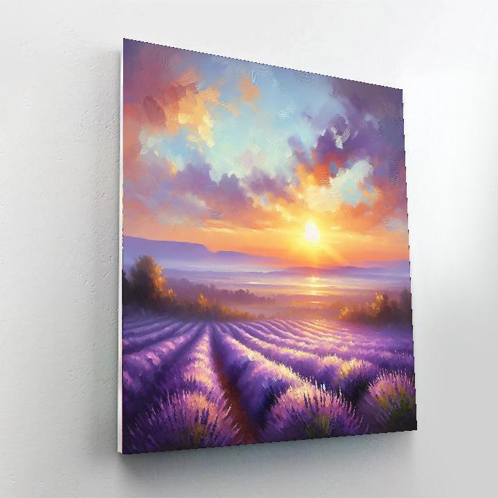 Radiant Sunrise Over Lavender Fields Paint By Numbers Kits