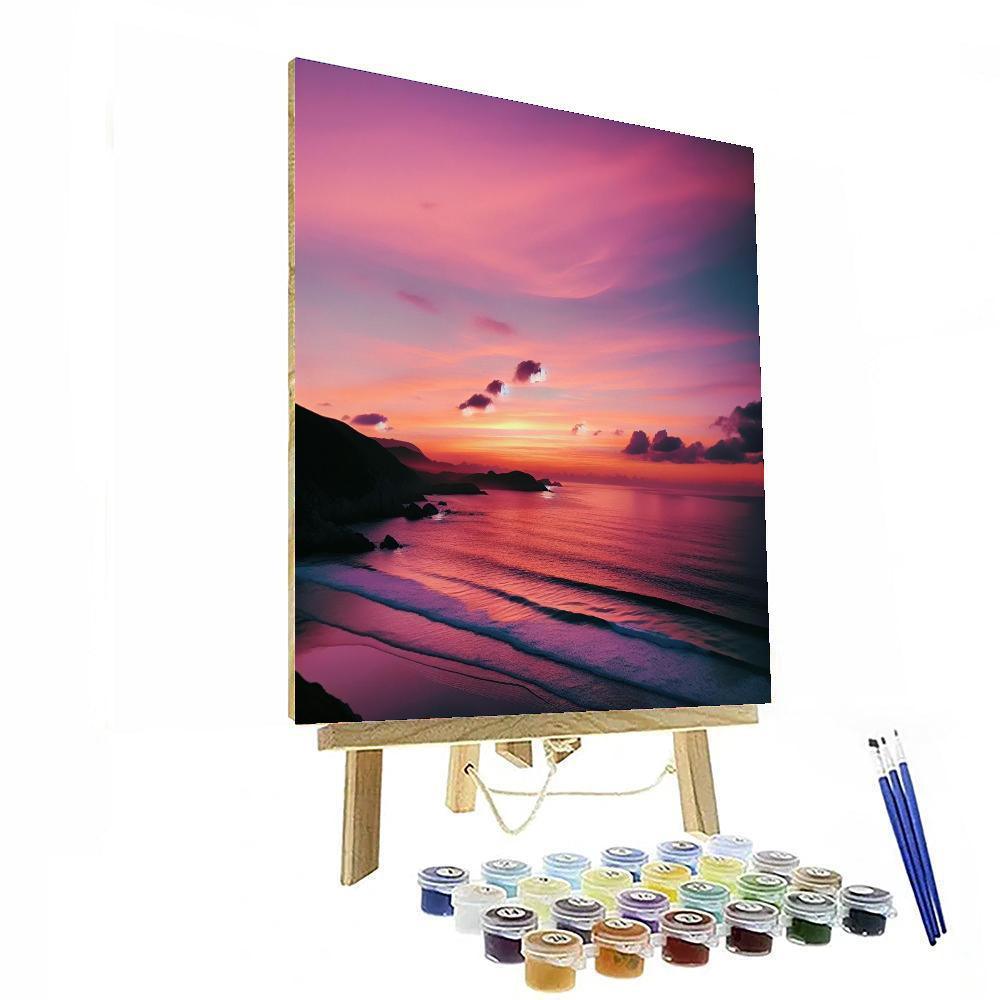 Sunset Beach Tranquility Painting By Numbers Kit