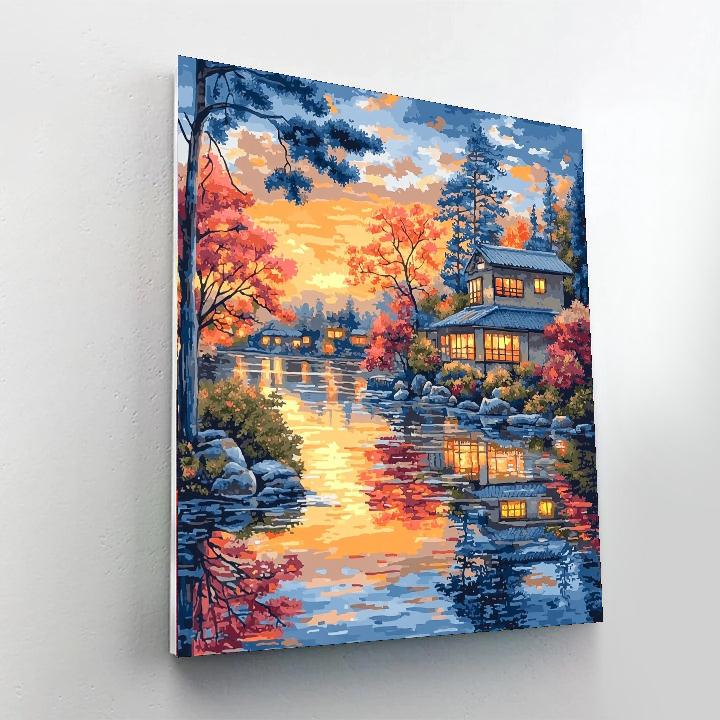 Utagawa Hiroshige Inspired Twilight's Embrace In The Village  Painting By Numbers Kit
